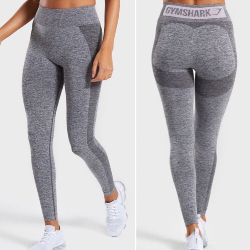Gymshark Flex High Waisted Active Leggings Gray Space-dye S